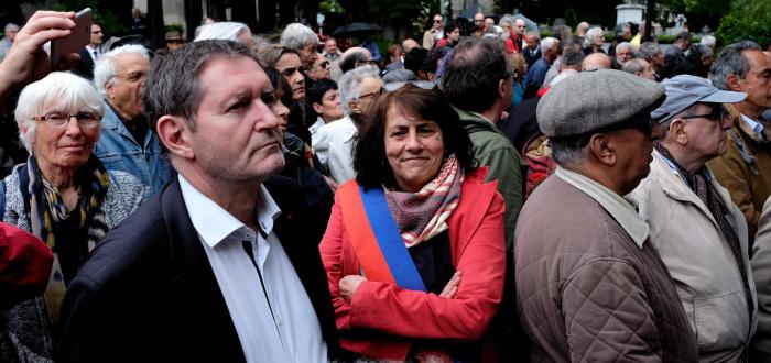 Hier après-midi au Père Lachaise ! une belle et émouvante cérémonie en hommage à maurice et josette audin