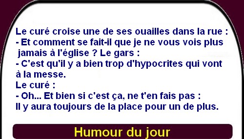 On ne rate pas l'humour du mercredi.