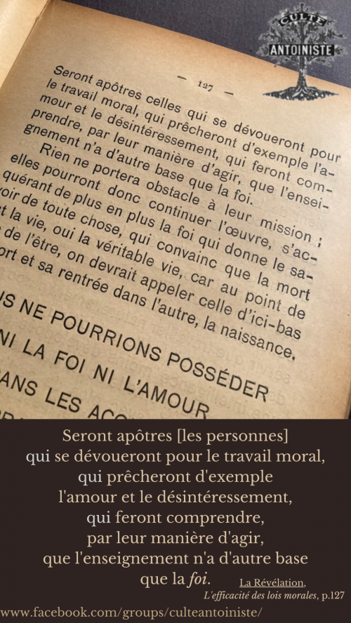 La Révélation, L'efficacité des lois morales, p.127