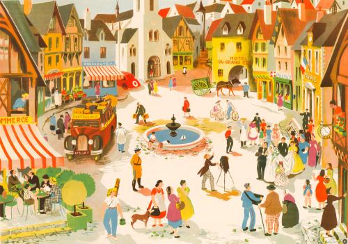 Sur la place de mon village