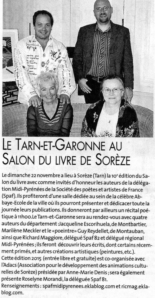 SORÈZE DANS LA PRESSE