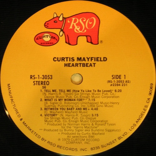 1979 : Album " Heartbeat " Curtom / RSO Records RS-1-3053 [ US ]