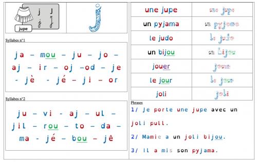 Fiche son J (diff)