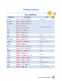 Préfixes Suffixes