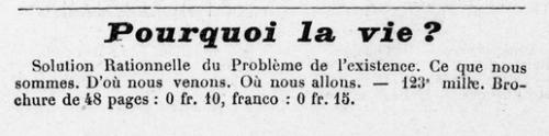 Henri Hollange - Pourquoi la vie ? (1906)