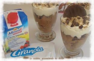 MOUSSE DE CHOCOLAT NOIR ,BLANC ET GRANOLA