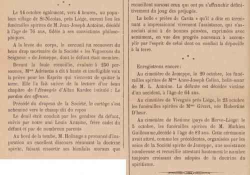 Funérailles spirites (Le Messager, 1er nov. 1903)