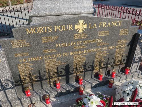 * cérémonie du 74ème anniversaire de la Libération au Monument aux Morts de Champagney.