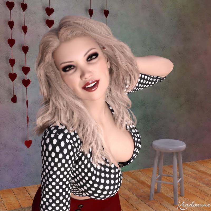 Décolleté plongeant pour une pinup (DazStudio)