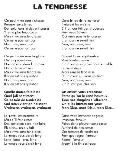 La tendresse