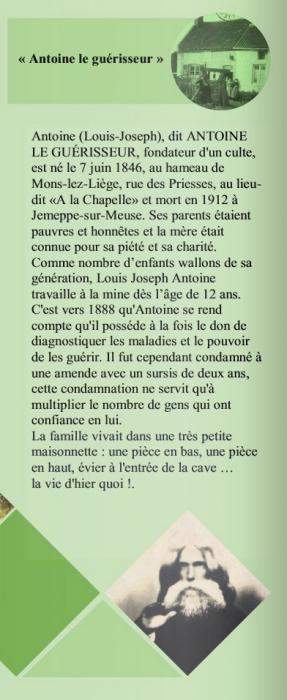 Antoine le guérisseur (Aux quatre coins de Flémalle, Visio n°13 in calameo.com)