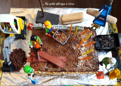 Gâteau anniversaire travaux chantier