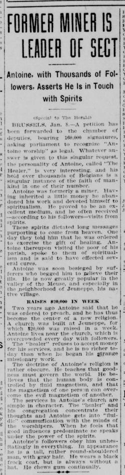 Former miner is leader of sect (Los Angeles Herald, Volume XXXIII, Number 100, 9 January 1911)(cdnc.ucr.edu)