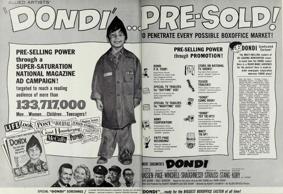 DONDI BOX OFFICE USA 1961
