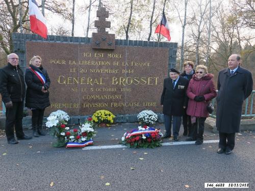 * Cérémonie du 74ème anniversaire de la Libération et hommage au Général Diégo Brosset", devant la stèle au lieu-dit "Passavant".
