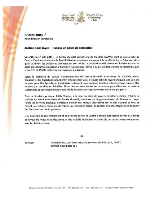 Justice pour JOYCE