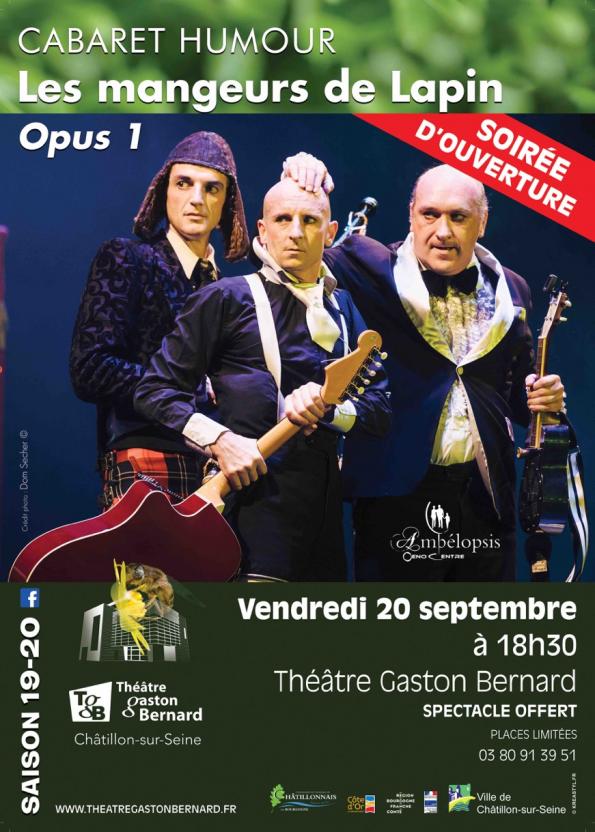 Vendredi soir 20 septembre, c'est la présentation du programme du TGB, avec un spectacle drolatique à ne pas manquer !! 