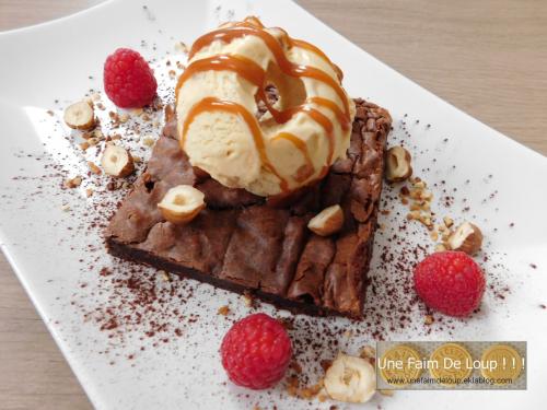 Assiette brownie tout caramel