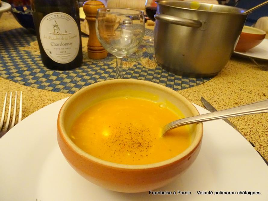 Velouté de potimarron et châtaignes 