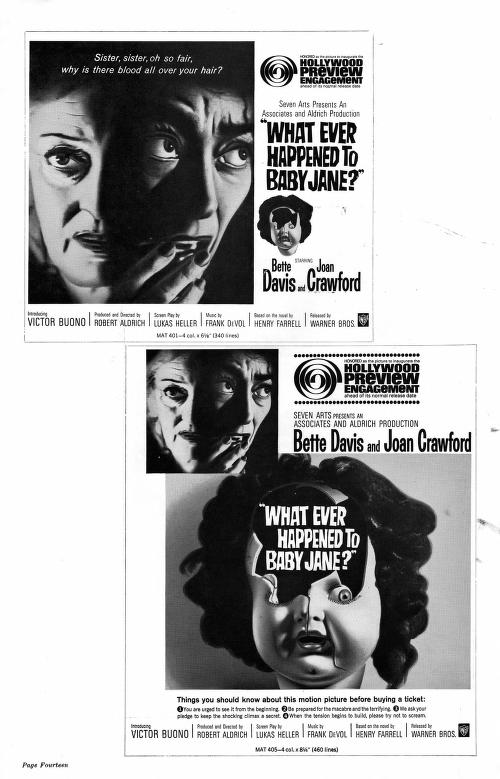 QU'EST-IL ARRIVE A BABY JANE (1962) PRESSBOOK 