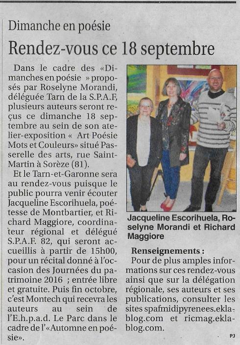 LA PRESSE EN SEPTEMBRE (suite)