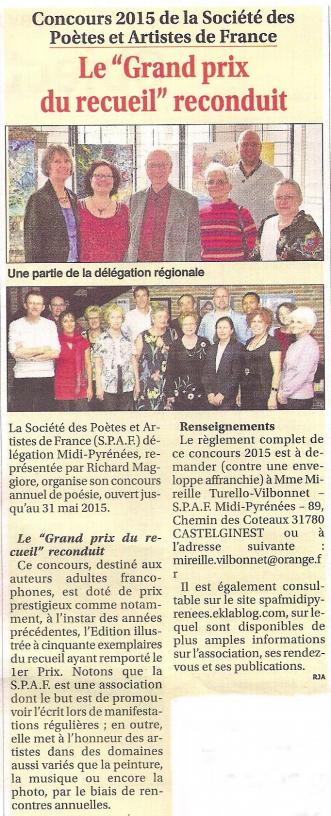 Revue de presse: janvier/février 2015