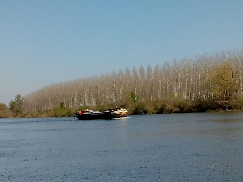 une péniche sur la Garonne