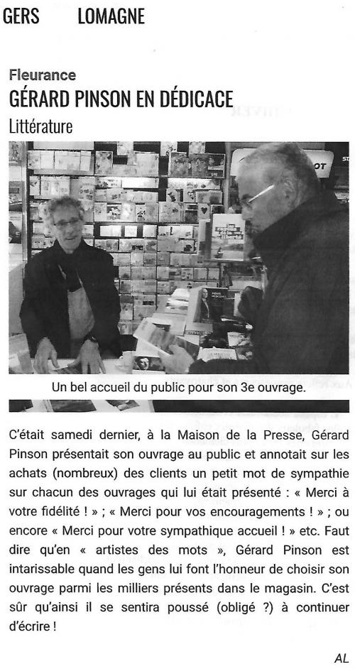 DEDICACE EN LOMAGNE