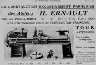 Ateliers Ernault, 169 rue d'Alésia Paris - 1908 Machine-outil