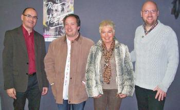 Les auteurs Tarn et Garonnais, ici avec Olivier Gardel-Dubois, avaient fait l'ouverture à Montech./Photo DDM