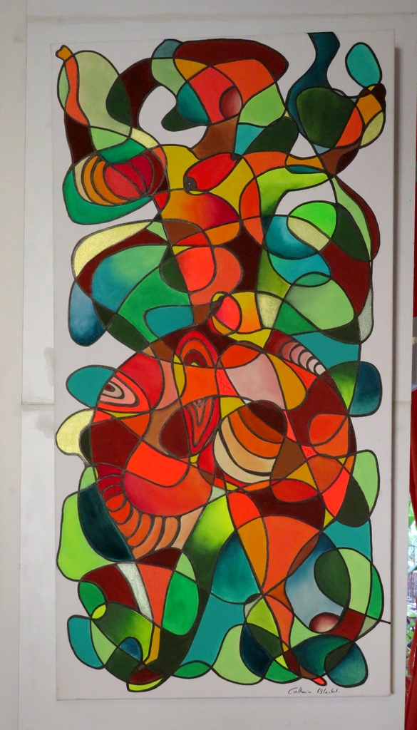 Catherine Blachet présente son exposition de peintures "Homo Natura" au bar associatif "La Coquille"