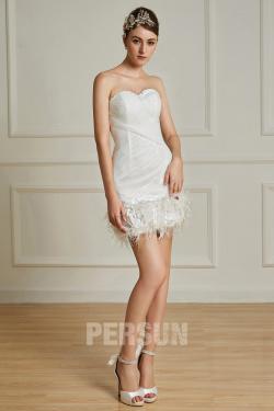 Robe de mariée courte fourreau en tulle