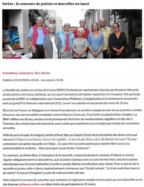 ANNONCES DU CONCOURS
