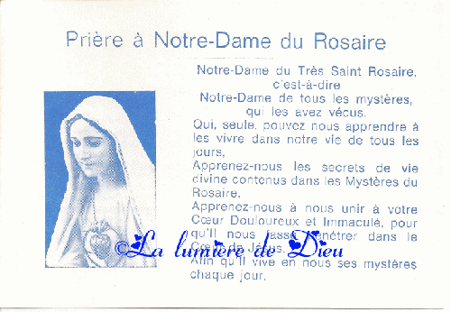 Prière à Notre-Dame du Rosaire