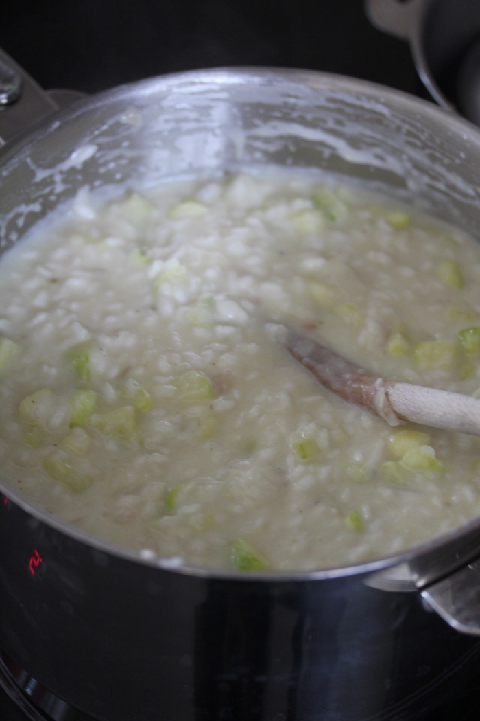 Risotto de pâtisson & courgettes.
