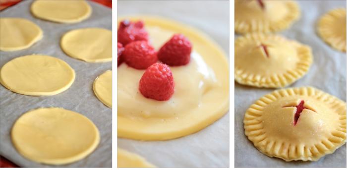 Chaussons feuilletés à la framboise & vanille