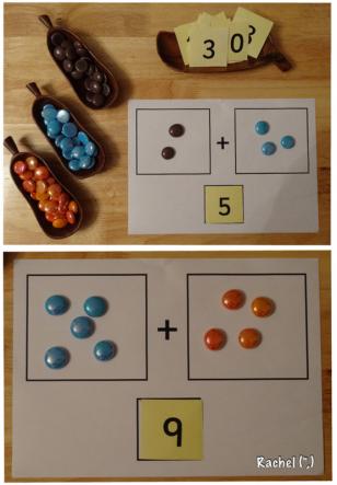 Glass nuggets and counting mat... from Rachel (",)