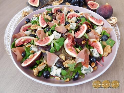 Salade d'automne aux figues roquefort & noix 