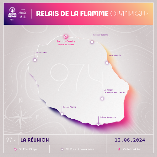 Parcours à la Réunion de la Flamme Olympique 2024 date, horaires et  programme