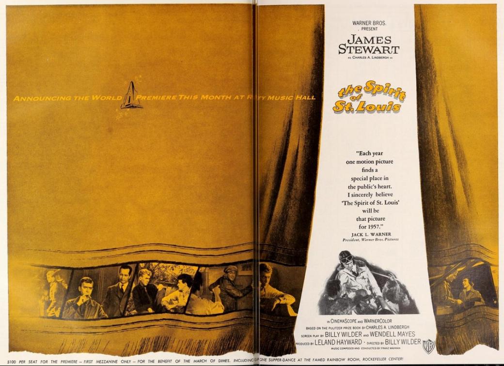 THE SPIRIT OF SAINT LOUIS us poster 1957