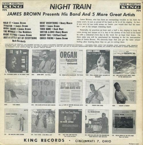 1961 James Brown " James Brown Presents His Band Night Train " King Records K 771 [ US ]