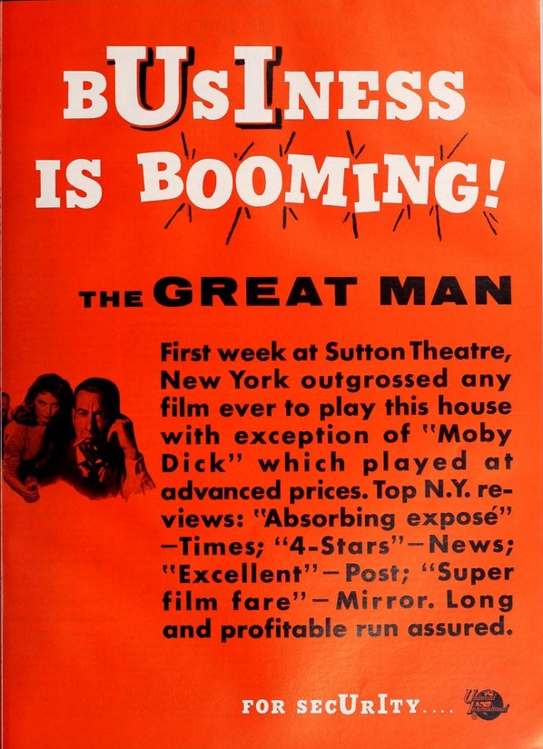 THE GREAT MAN BOX OFFICE USA 1957