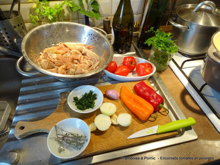 Encornets Tomates et Poivrons