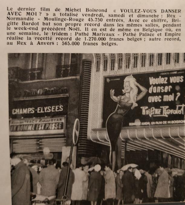 BOX OFFICE PARIS DU 06/01/1960 AU 12/01/1960