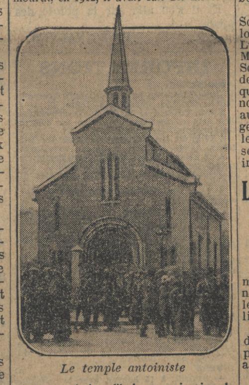 Le Temple - Cinq mille pèlerins célèbrent le culte d'Antoine le Guérisseur (Le Journal 26 juin 1924)