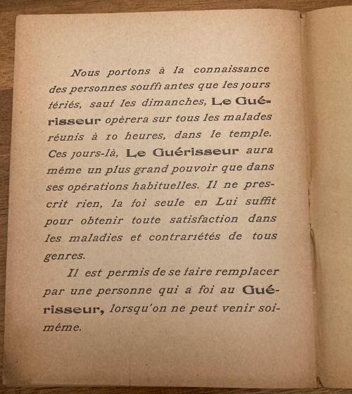 Préface du livre L'Auréole de la Conscience, Antoine le Guérisseur-L'Opération