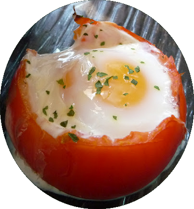 Recette de cuisine : Tomate à l'oeuf