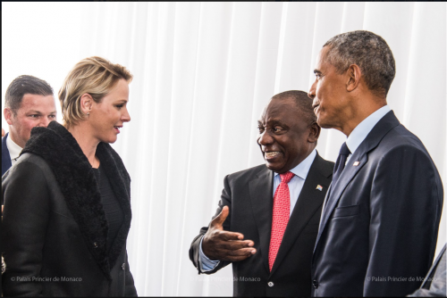 Rencontre privée du Prince Albert avec la famille O Bama
