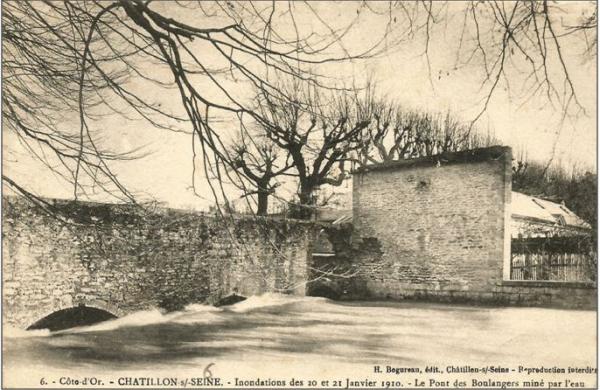 Les inondations de janvier 2018 à Châtillon sur Seine, comparées avec celles  de 1910, une belle étude  par Dominique Masson