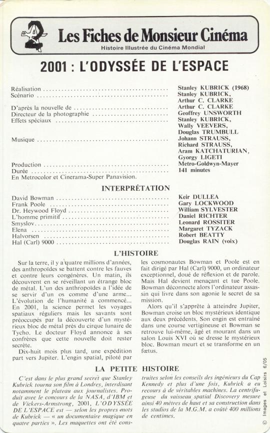 2001 L'ODYSSEE DE L'ESPACE - STANLEY KUBRICK BOX OFFICE
